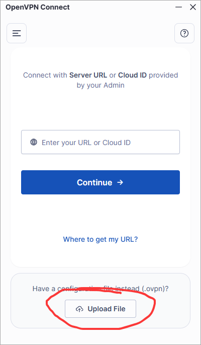 导入配置文件界面